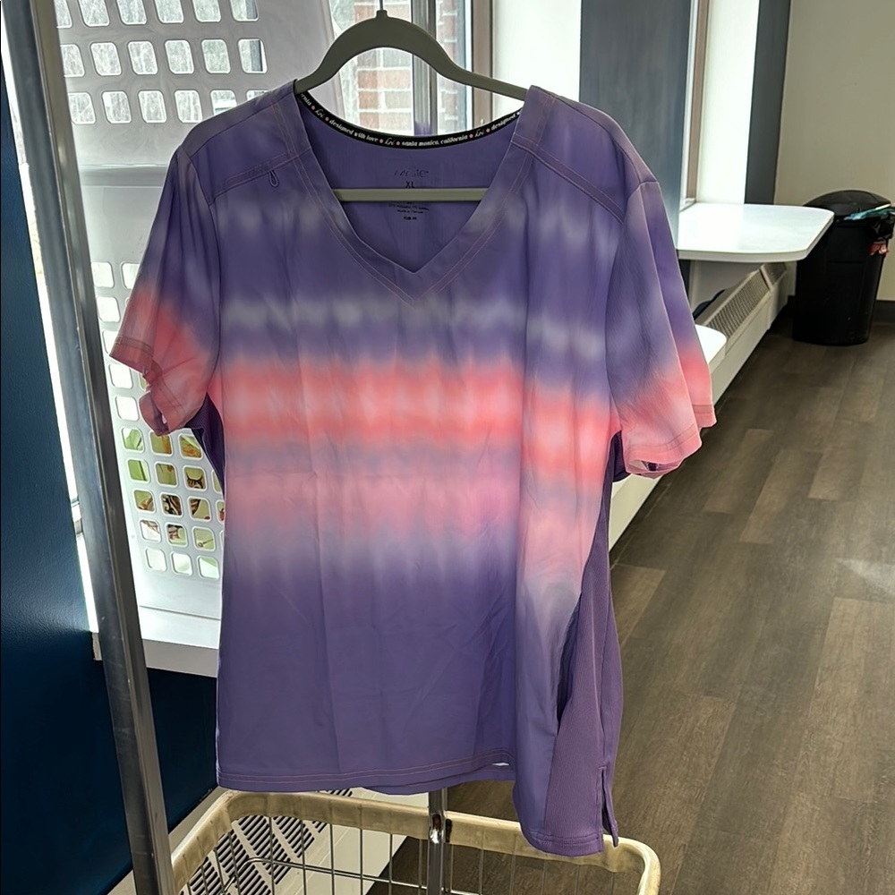 Purple and Pink Women's scrub Top